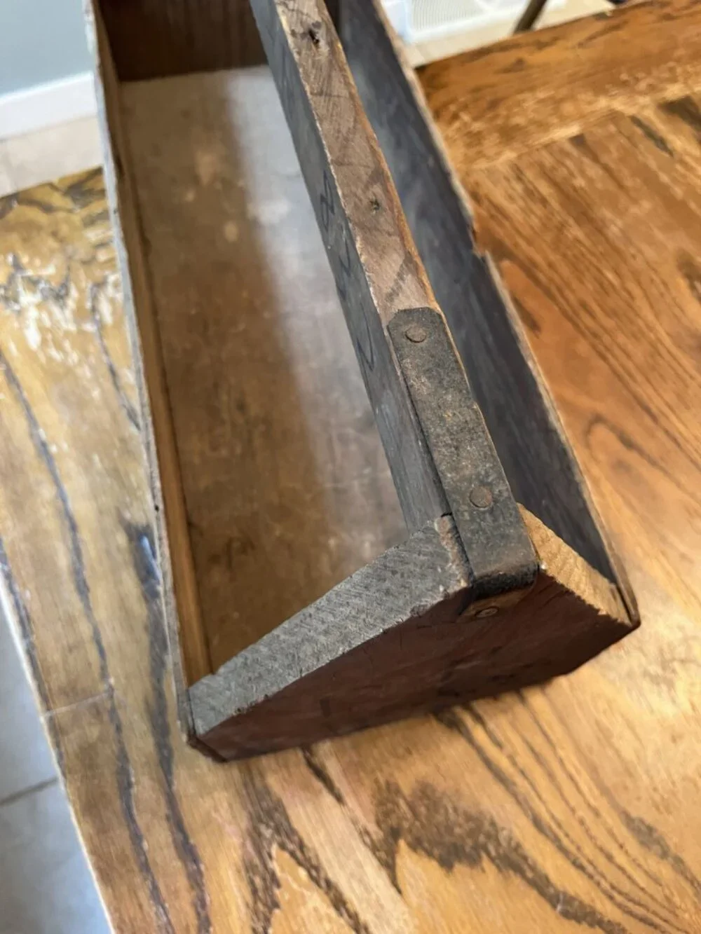 Vintage Handmade Wooden Toolbox Rustic 21